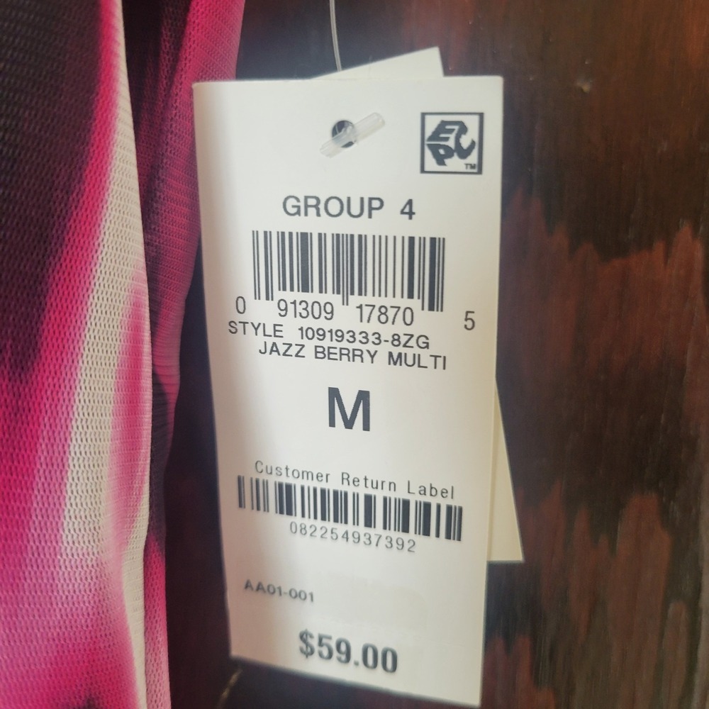 Bar III Women's Medium Abstract Sheer Lined‎ Shirt NWT Casual Professional Light - Picture 5 of 10